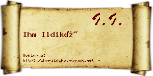 Ihm Ildikó névjegykártya